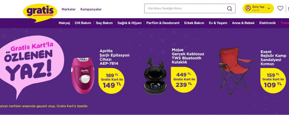 Gratis, kozmetik markalarına resti çekti! 'Özlenen yaz' kampanyasında kablosuz Bluetooth kulaklık, epilasyon aleti ve bakım ürünlerinde şaşırtan fiyatlar! 3