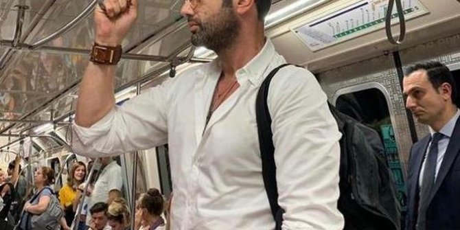 Keremcem sete yetişmek için metro kullandı