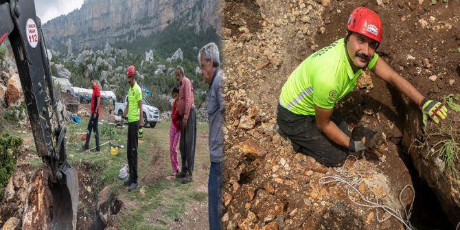 Düştüğü çukurda 2 gün boyunca yaşam mücadelesi verdi! Mahsur kaldığı kayalıkların arasından kurtarılma anları kameralara yansıdı