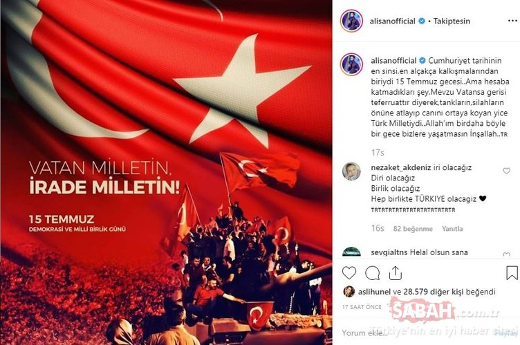 Ünlü isimlerin 15 Temmuz mesajları! 1