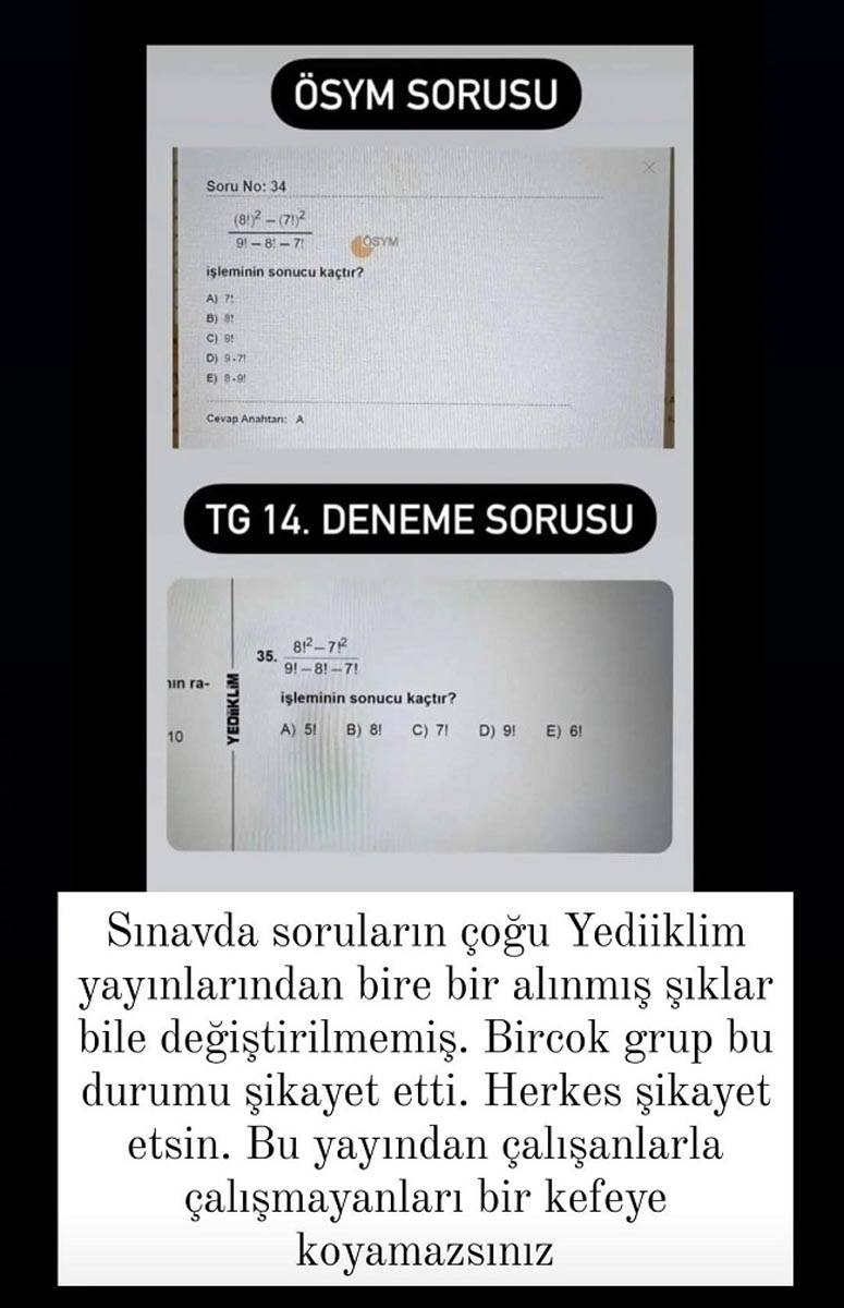 KPSS soruları Yediiklim Yayınları'nın sorularıyla tıpatıp aynı çıktı! Sorular kopya mı? Sosyal medyada yayılan iddialar gündeme bomba gibi düştü! 4