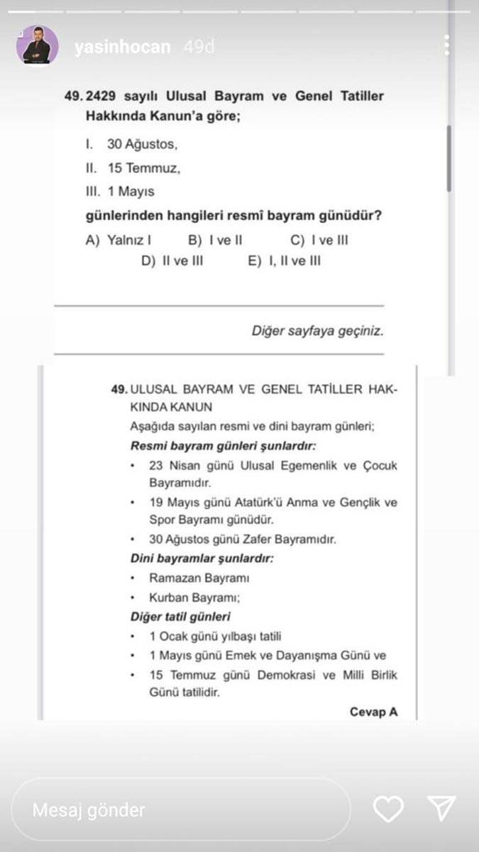 KPSS soruları Yediiklim Yayınları'nın sorularıyla tıpatıp aynı çıktı! Sorular kopya mı? Sosyal medyada yayılan iddialar gündeme bomba gibi düştü! 5