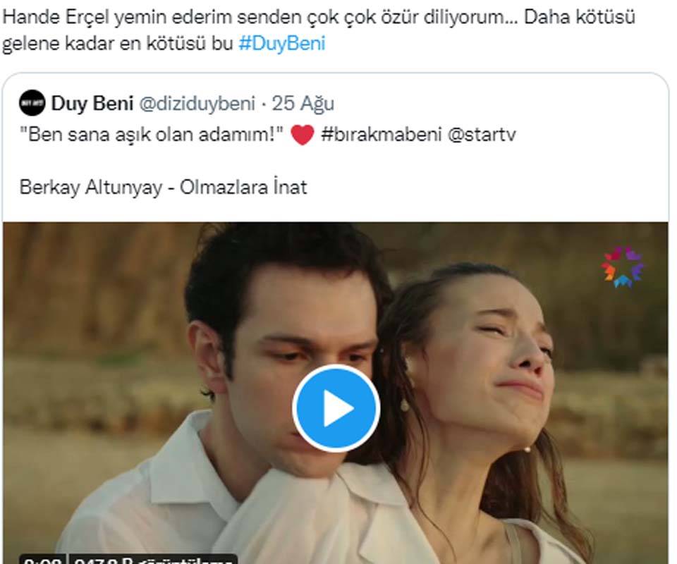 Duy Beni dizisinde Ozan ve Ceyda'nın deniz sahnesini görenler Hande Erçel'den özür diledi! 6