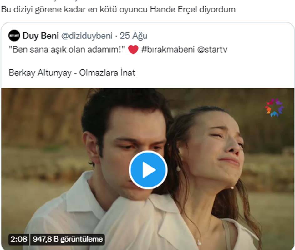 Duy Beni dizisinde Ozan ve Ceyda'nın deniz sahnesini görenler Hande Erçel'den özür diledi! 7