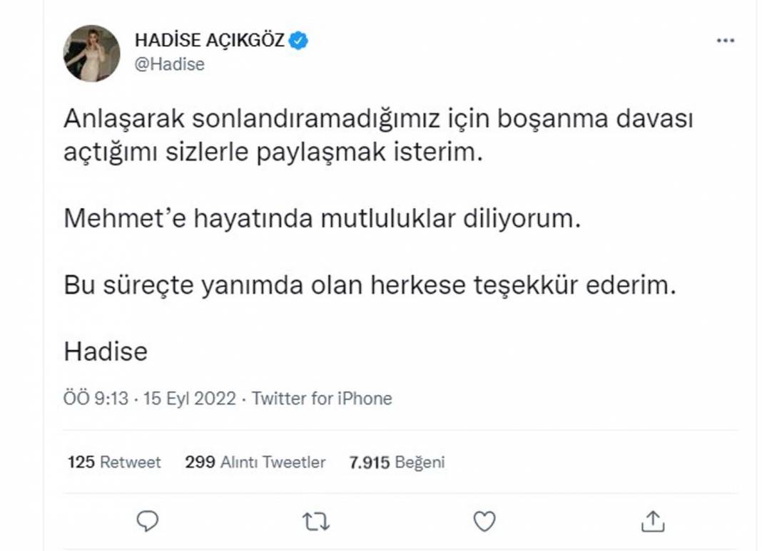 Hadise ve Mehmet Dinçerler evliliğinde flaş karar! Hadise sosyal medya hesabından duyurdu! Boşanıyorlar! 8