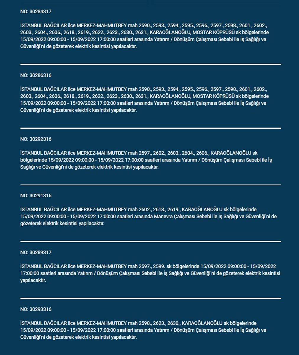 İstanbullular o saatlere dikkat! BEDAŞ ilçe ilçe açıkladı: Bugün ve yarın elektrikler kesilecek, önleminizi alın! 7