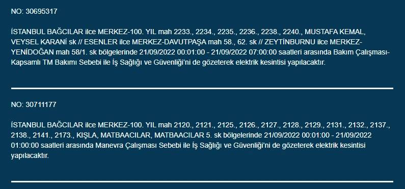 İstanbullular dikkat! Yarından itibaren 17 ilçede elektrik kesintisi olacak! İşte o ilçeler... 10