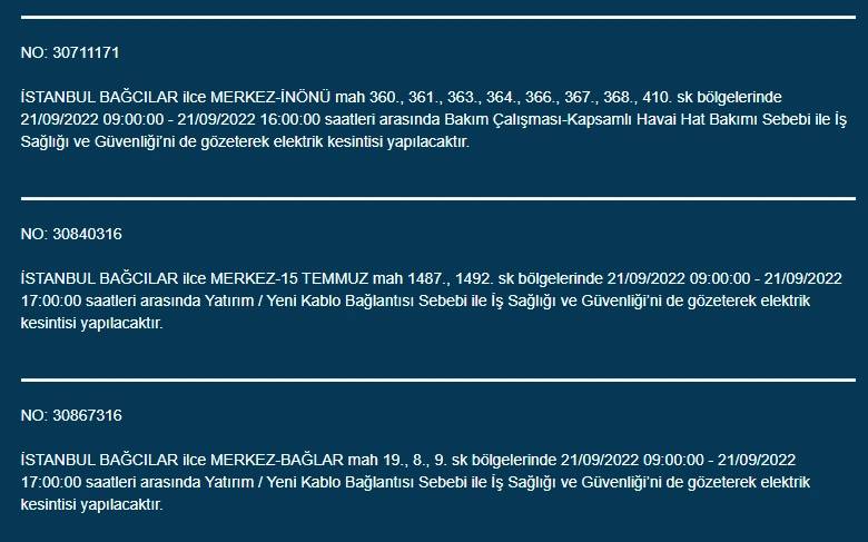 İstanbullular dikkat! Yarından itibaren 17 ilçede elektrik kesintisi olacak! İşte o ilçeler... 13