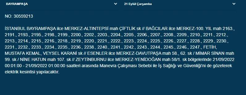 İstanbullular dikkat! Yarından itibaren 17 ilçede elektrik kesintisi olacak! İşte o ilçeler... 16