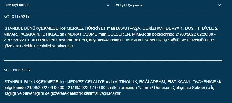 İstanbullular dikkat! Yarından itibaren 17 ilçede elektrik kesintisi olacak! İşte o ilçeler... 21