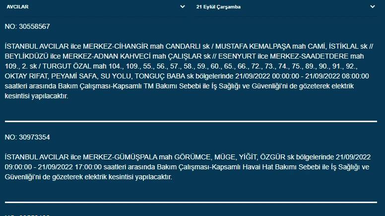 İstanbullular dikkat! Yarından itibaren 17 ilçede elektrik kesintisi olacak! İşte o ilçeler... 6