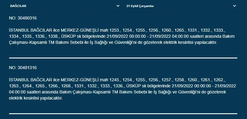 İstanbullular dikkat! Yarından itibaren 17 ilçede elektrik kesintisi olacak! İşte o ilçeler... 9