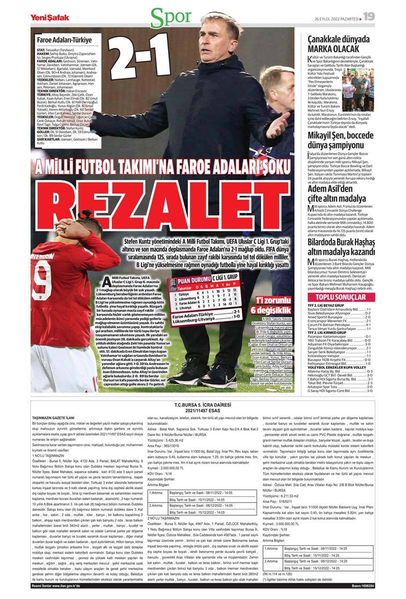 Günün spor manşetleri 26 Eylül 2022 Pazartesi | Spor gazetelerinin sayfaları! 5