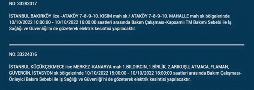 İstanbullular dikkat! O ilçelerde planlı elektrik kesintisi olacak! 10