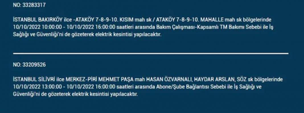 İstanbullular dikkat! O ilçelerde planlı elektrik kesintisi olacak! 13