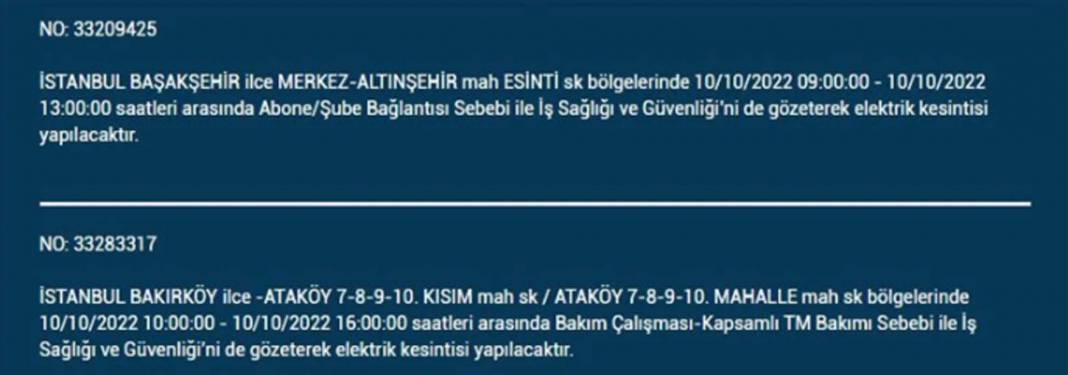 İstanbullular dikkat! O ilçelerde planlı elektrik kesintisi olacak! 15