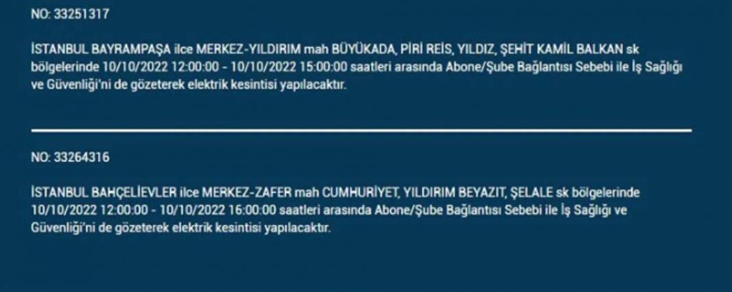 İstanbullular dikkat! O ilçelerde planlı elektrik kesintisi olacak! 21