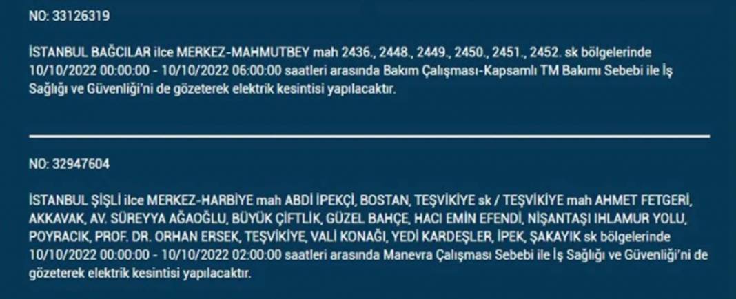 İstanbullular dikkat! O ilçelerde planlı elektrik kesintisi olacak! 23