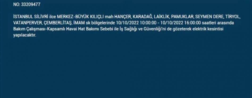 İstanbullular dikkat! O ilçelerde planlı elektrik kesintisi olacak! 30