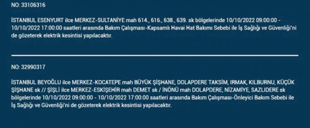 İstanbullular dikkat! O ilçelerde planlı elektrik kesintisi olacak! 34