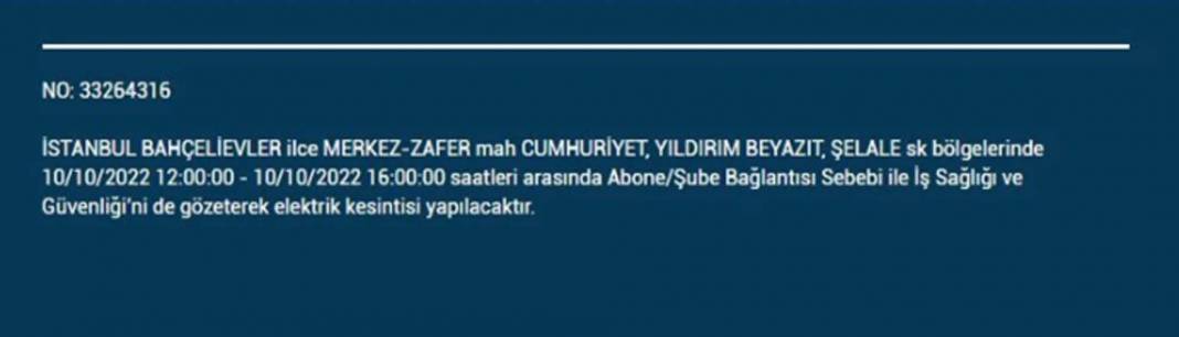 İstanbullular dikkat! O ilçelerde planlı elektrik kesintisi olacak! 4