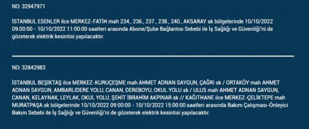 İstanbullular dikkat! O ilçelerde planlı elektrik kesintisi olacak! 6