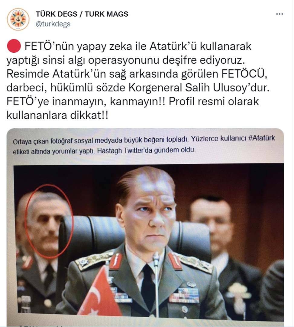 Yapay zeka ile yapılan Atatürk fotoğrafında dikkat çeken detay! Arkada gözüken isme büyük tepki! 8