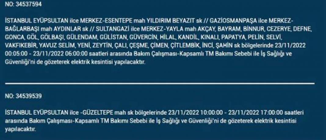 İstanbullulara BEDAŞ A.Ş.'den uyarı! Yarın o ilçe ve mahallelerde elektrikler kesilecek, şimdiden önlem alın! 12