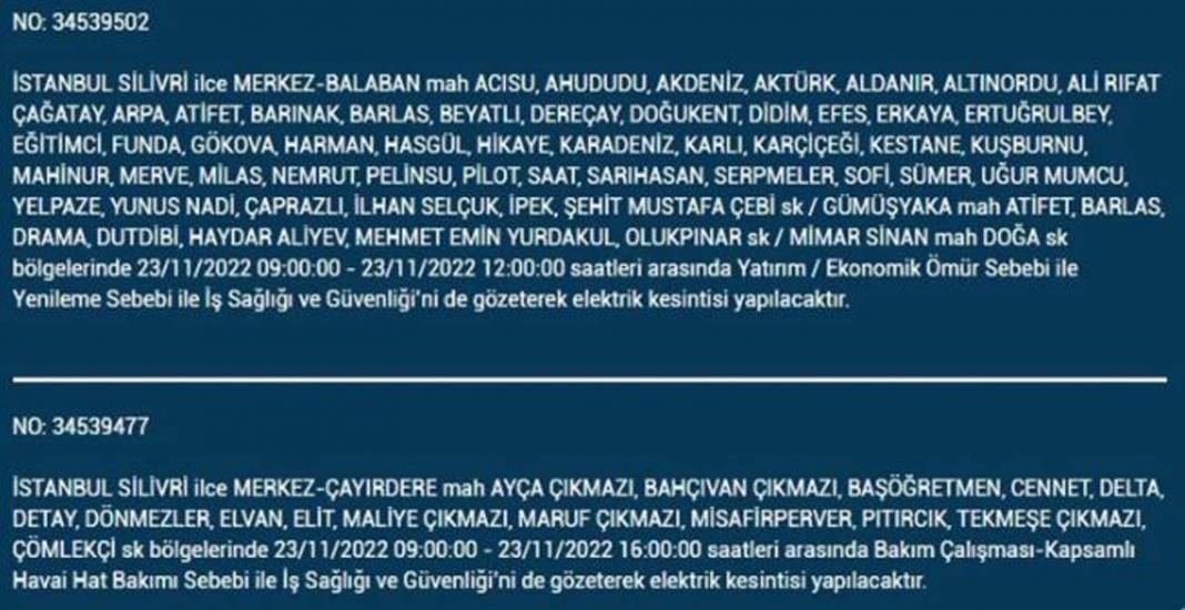 İstanbullulara BEDAŞ A.Ş.'den uyarı! Yarın o ilçe ve mahallelerde elektrikler kesilecek, şimdiden önlem alın! 18