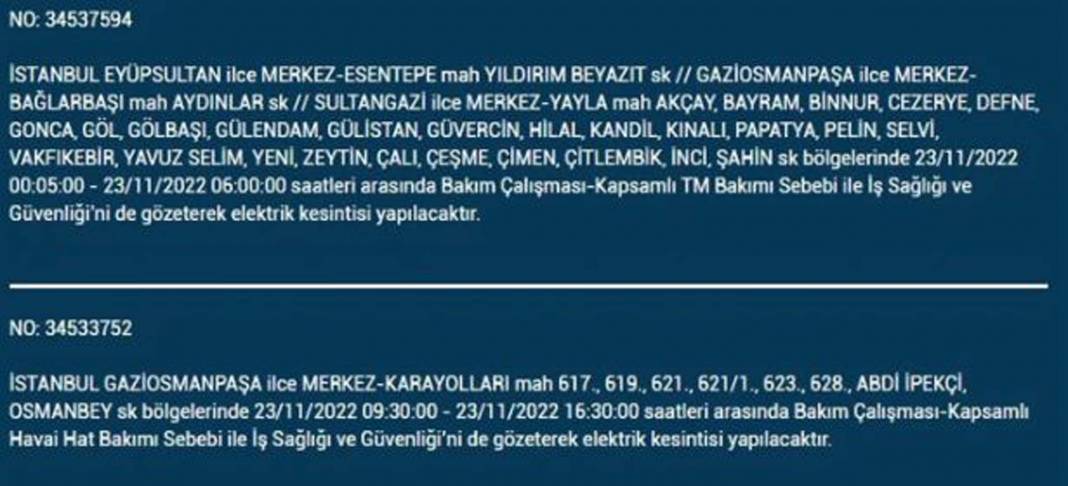 İstanbullulara BEDAŞ A.Ş.'den uyarı! Yarın o ilçe ve mahallelerde elektrikler kesilecek, şimdiden önlem alın! 19