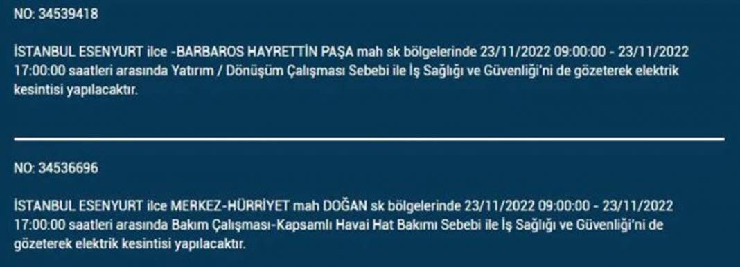 İstanbullulara BEDAŞ A.Ş.'den uyarı! Yarın o ilçe ve mahallelerde elektrikler kesilecek, şimdiden önlem alın! 20