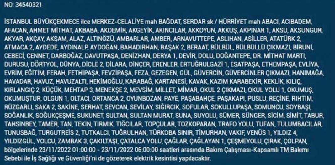 İstanbullulara BEDAŞ A.Ş.'den uyarı! Yarın o ilçe ve mahallelerde elektrikler kesilecek, şimdiden önlem alın! 23