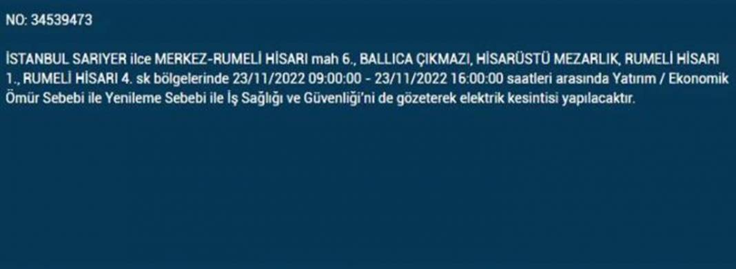 İstanbullulara BEDAŞ A.Ş.'den uyarı! Yarın o ilçe ve mahallelerde elektrikler kesilecek, şimdiden önlem alın! 3