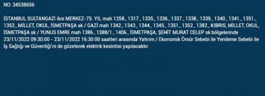 İstanbullulara BEDAŞ A.Ş.'den uyarı! Yarın o ilçe ve mahallelerde elektrikler kesilecek, şimdiden önlem alın! 30