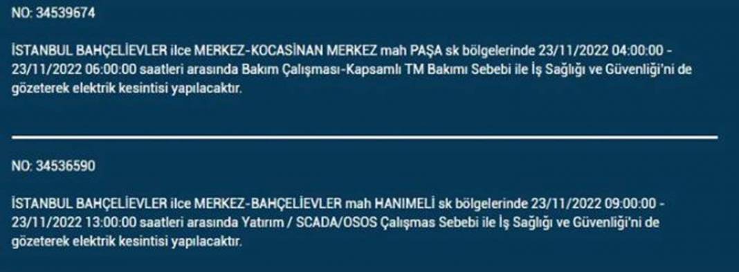 İstanbullulara BEDAŞ A.Ş.'den uyarı! Yarın o ilçe ve mahallelerde elektrikler kesilecek, şimdiden önlem alın! 35