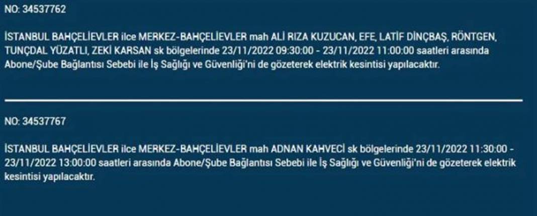 İstanbullulara BEDAŞ A.Ş.'den uyarı! Yarın o ilçe ve mahallelerde elektrikler kesilecek, şimdiden önlem alın! 36