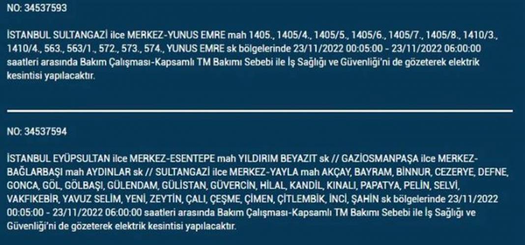 İstanbullulara BEDAŞ A.Ş.'den uyarı! Yarın o ilçe ve mahallelerde elektrikler kesilecek, şimdiden önlem alın! 38