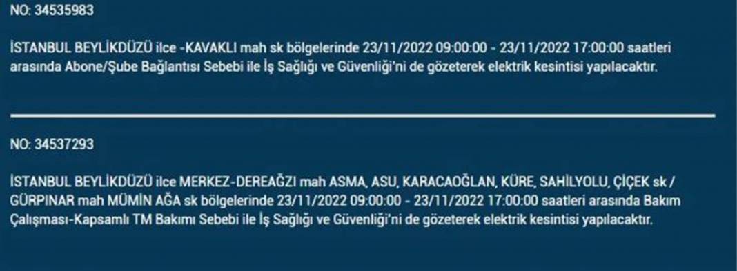 İstanbullulara BEDAŞ A.Ş.'den uyarı! Yarın o ilçe ve mahallelerde elektrikler kesilecek, şimdiden önlem alın! 42