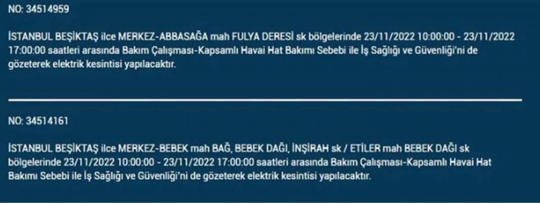 İstanbullulara BEDAŞ A.Ş.'den uyarı! Yarın o ilçe ve mahallelerde elektrikler kesilecek, şimdiden önlem alın! 43