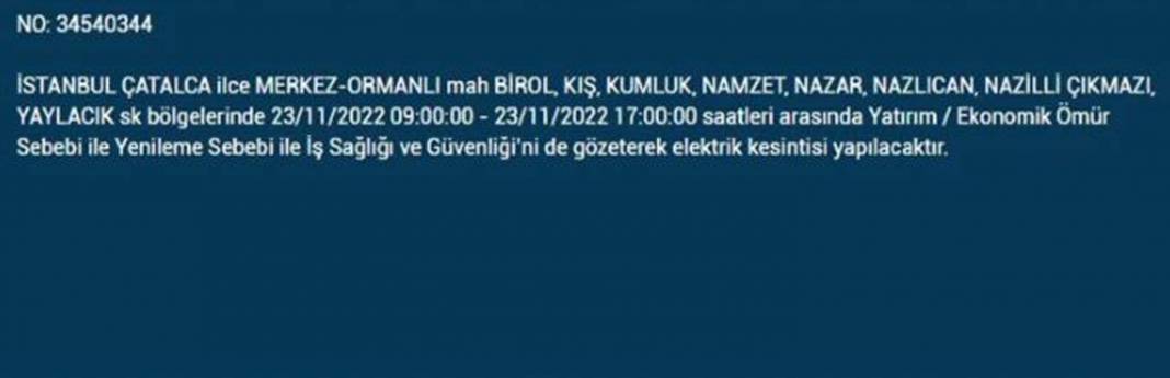 İstanbullulara BEDAŞ A.Ş.'den uyarı! Yarın o ilçe ve mahallelerde elektrikler kesilecek, şimdiden önlem alın! 5