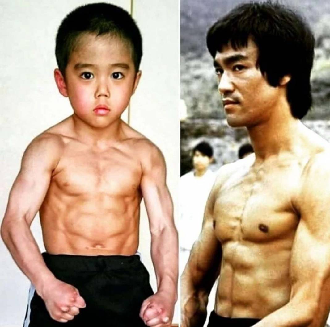 'Mini Bruce Lee'yi görenler inanamıyor! İki parmakla şınav çekiyor: Bruce Lee kadar havalı olmak istiyorum 7