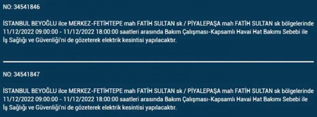 Avrupa yakasında oturanlar 11 Aralık'a dikkat! BEDAŞ'tan yarın için elektrik kesintisi uyarısı var! 10