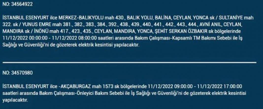 Avrupa yakasında oturanlar 11 Aralık'a dikkat! BEDAŞ'tan yarın için elektrik kesintisi uyarısı var! 11