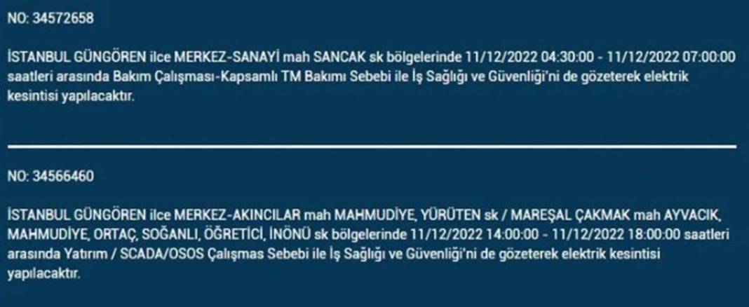 Avrupa yakasında oturanlar 11 Aralık'a dikkat! BEDAŞ'tan yarın için elektrik kesintisi uyarısı var! 13