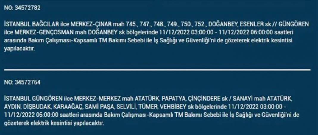 Avrupa yakasında oturanlar 11 Aralık'a dikkat! BEDAŞ'tan yarın için elektrik kesintisi uyarısı var! 17