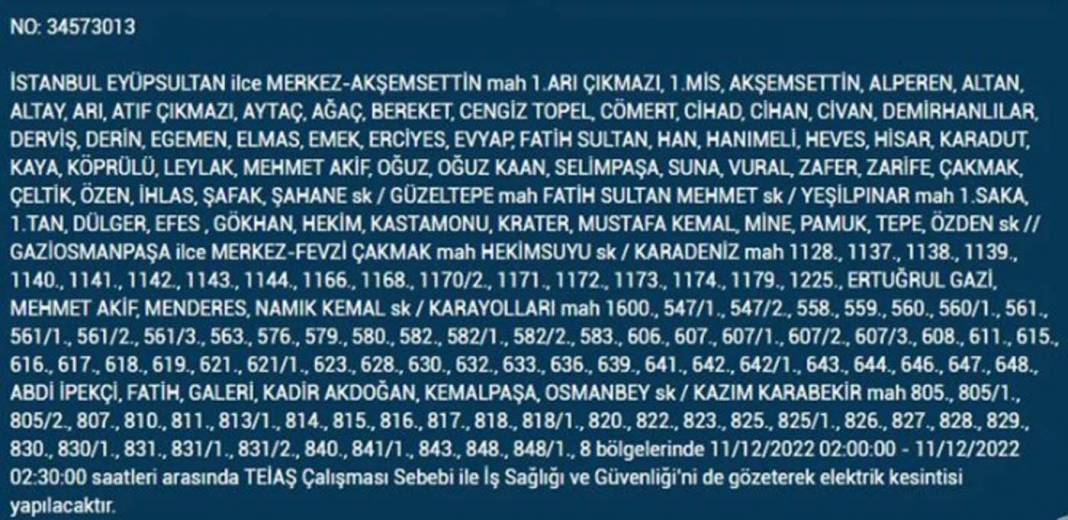 Avrupa yakasında oturanlar 11 Aralık'a dikkat! BEDAŞ'tan yarın için elektrik kesintisi uyarısı var! 21