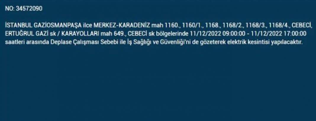 Avrupa yakasında oturanlar 11 Aralık'a dikkat! BEDAŞ'tan yarın için elektrik kesintisi uyarısı var! 22