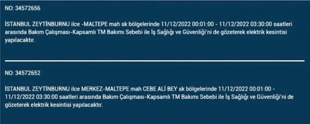 Avrupa yakasında oturanlar 11 Aralık'a dikkat! BEDAŞ'tan yarın için elektrik kesintisi uyarısı var! 23