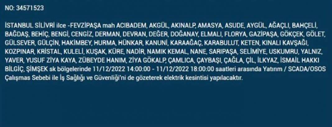 Avrupa yakasında oturanlar 11 Aralık'a dikkat! BEDAŞ'tan yarın için elektrik kesintisi uyarısı var! 3