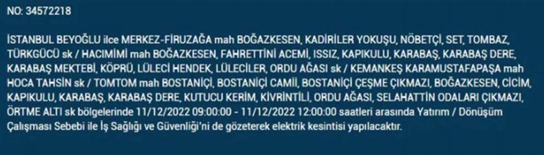 Avrupa yakasında oturanlar 11 Aralık'a dikkat! BEDAŞ'tan yarın için elektrik kesintisi uyarısı var! 5